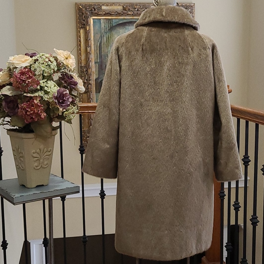 Vintage Fur Coat Brazotta Greenblatt's Fairmoor 1940s Blonde Light Brown Knee Lg - Picture 4 of 11